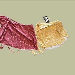 Floral Print Skirt Set - Yellow &‎ Red LOT ELEVE MEDIUM